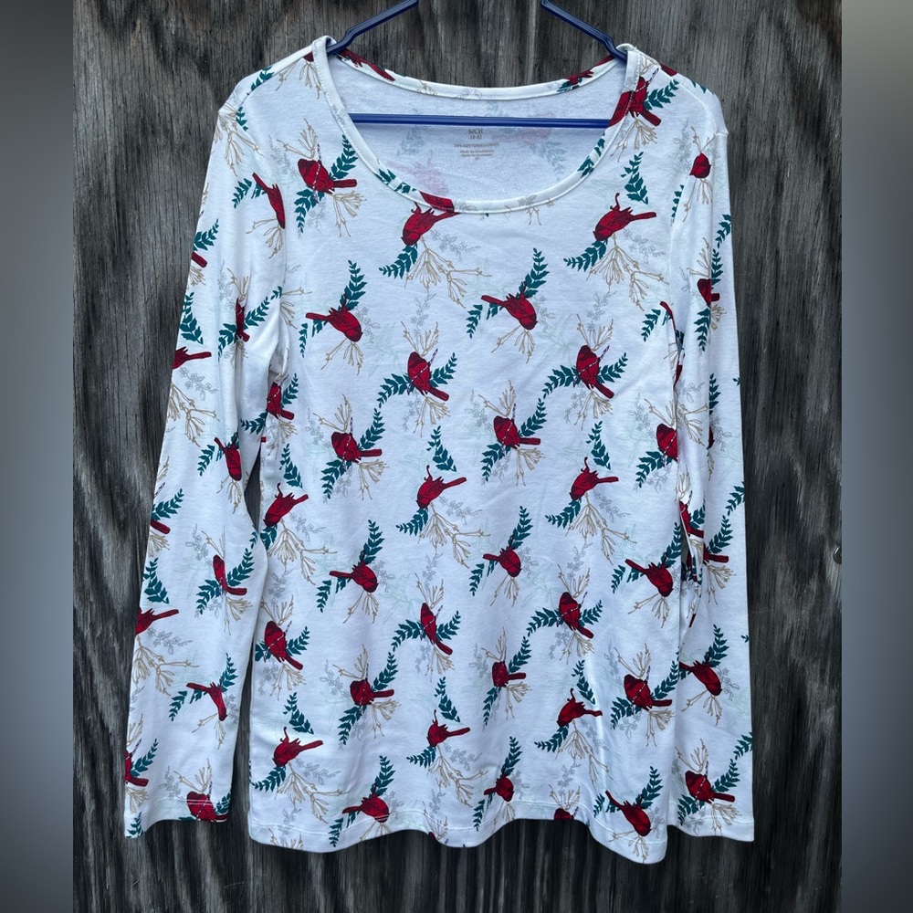 NWT cardinal long sleeve shirt small white stag women